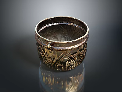 Intricate Metal Carved Sculpture With Ornate Patterns Decorative Container Design And Shiny Surface 3d model