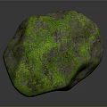 Natural Stone with Green Moss Covered Surface in Natural Decorative Landscaping Design