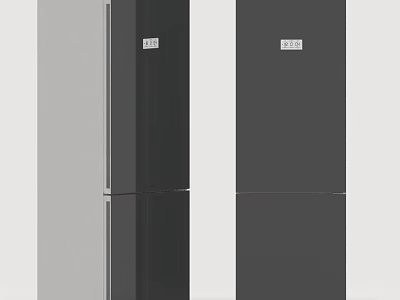 Modern Black Refrigerators And Freezers Featuring Sleek Double Door Design 3d model