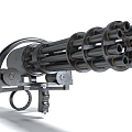 Style Firearms Weapons Gatling Machine Gun 3d model