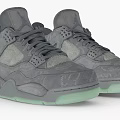 Gray High Top Sneakers With Textured Upper Light Green Sole And Ventilation Holes