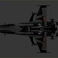 Futuristic Sci Fi Vehicle With Black Aerodynamic Body And Red Accents