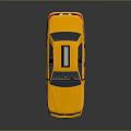 Yellow Taxi Car With Roof Light And TAXI Logo On Shiny Body