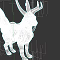 Detailed 3D Rendered Fantasy Creature With Horns Black Orange Fur And Saddle