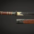 Guarding saber ancient broadsword PBR next generation ancient sword Miao sword Tang sword 3d model
