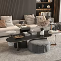 Modern Elegant Living Room Coffee Table With Sofa Throw Pillows Gray Carpet Decorative Vase
