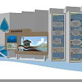Interactive Biodegradation Demonstration Display With Water Drop Wave And Info Panels 3d model