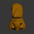 Golden Squirrel Sculpture 3D Modeled Figurine With Shiny Surface And Detailed Features