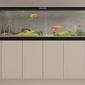 Aquarium Fish Tank Setup With Colorful Fish Aquatic Plants And Cabinet Stand