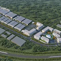 Modern Industrial Factory Complex With Multiple Buildings And Green Surroundings