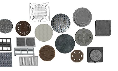 Modern manhole cover rainwater manhole cover sewer well sewage manhole cover grate 3d model