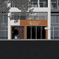 Spring Season Foot Spa Storefront with Modern Glass Door Green Plant and Lighting