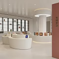 Modern Dining Space With Long Table Orange Chairs Black TV Pink Wall And White Blinds