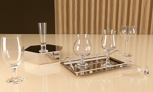 Modern Cup Glass Wine Glasses Champagne Glasses Goblet 3d model