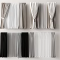 Modern Black White Gray Striped Curtains With Elegant Drapery Panels Design