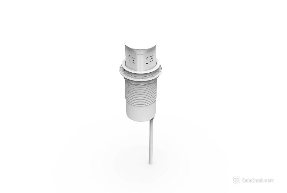 White Office Electrical Appliance Featuring Cylindrical Body And Sensor Ports For Workplace Use 3d model 