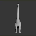 White Long Neck Dinosaur Model With Textured Surface And Dark Background Reflection