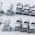 Baby Strollers And High Chairs With Various Colorful Designs For Infants