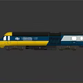 Yellow Blue And Black High Speed Train Model With Streamlined Front Design
