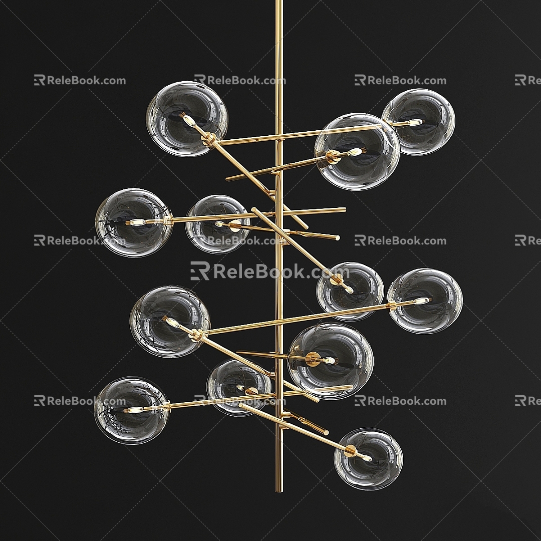 Modern chandelier Gallotti Radice Bolle double chandelier lamp 3d model