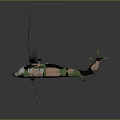 Military Helicopter Featuring Camouflage Color Scheme Main Rotor And Detailed Design