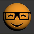 Yellow Smiley Emoji Wearing Black Glasses With Smiling Face On Gray Background