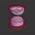 Decorative Hourglass Ornament Set With Wooden Frame Red Wood Round Base Transparent Glass Sand