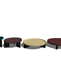Modern Round Coffee Tables With Smooth Glossy Surface And Black Legs In Various Colors