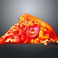 Freshly Baked Delicious Pepperoni Pizza Slice With Rich Tomato Sauce And Golden Crust