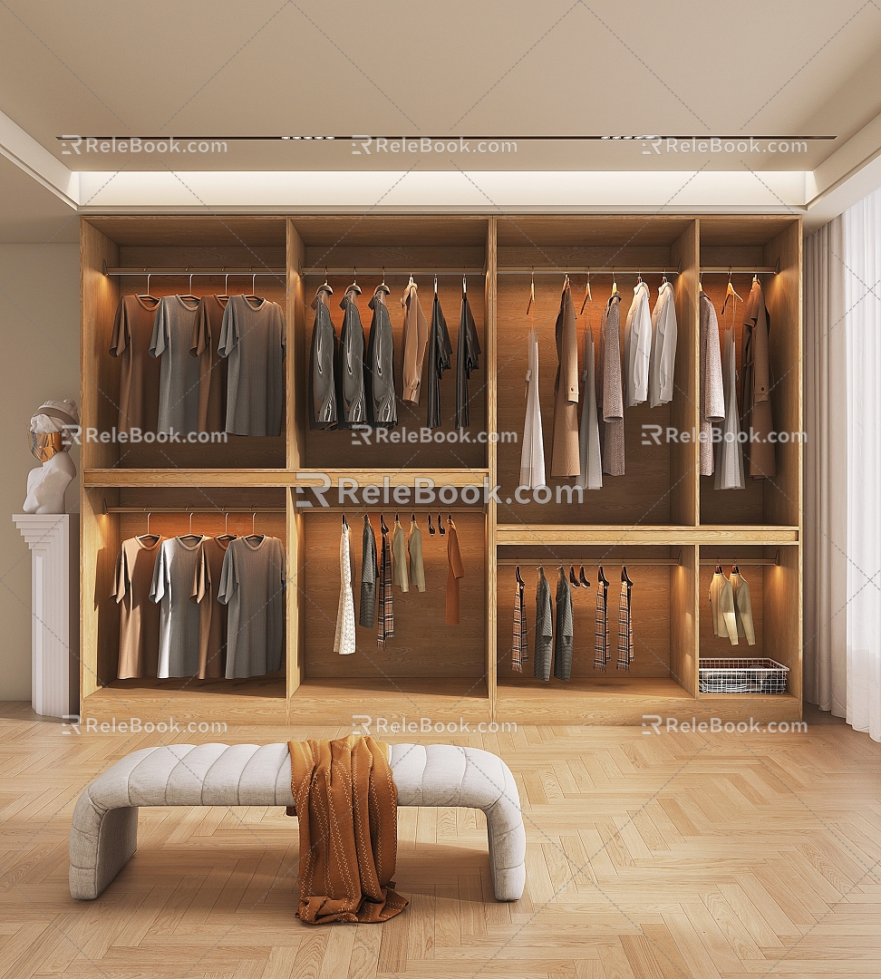 wardrobe wardrobe wooden wardrobe 3d model