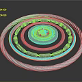 Natural Concentric Rings With Blue White Stripes And Intricate Central Pattern