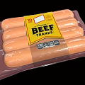 Fresh Delicious Packaged Sausages In Vacuum Sealed Plastic Packaging Ready To Eat