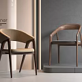 Elegant Modern Wooden Frame Dining Chairs With Upholstered Seats In Interior