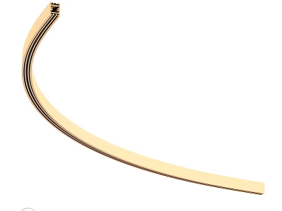 Golden Curved Downlights and Spotlights Fixture for Modern Interior Design 3d model