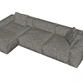 Comfortable Gray Fabric Sectional Sofa With Modular Structure And Plush Cushions