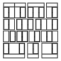 Various Window Designs With Different Sizes And Frame Styles On 3d model