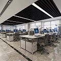 Modern Public Office Area Office Hall Front Desk Manager Room 3d model