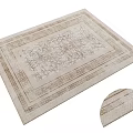 Elegant Square Rug With Traditional Ornate Pattern And Beige Brown Tones 3d model