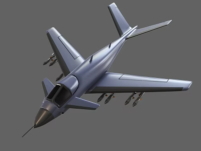 Silver Fighter Jet With Modern Design Armed With Multiple Missiles In Flight 3d model