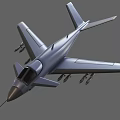 Silver Fighter Jet With Modern Design Armed With Multiple Missiles In Flight 3d model