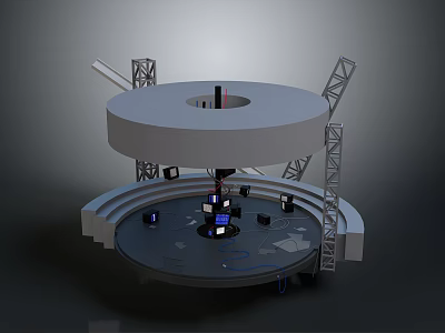 Circular Stage Design With Multi Level Platform And Metal Truss Structure 3d model