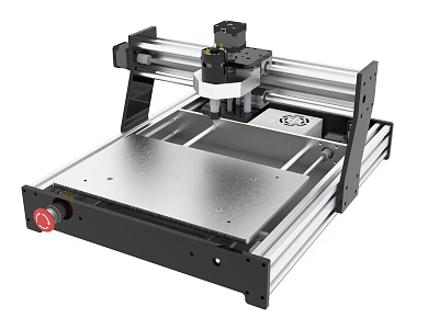 Desktop CNC Engraving Machine with Movable Arm Metal Worktable and Control Knob 3d model