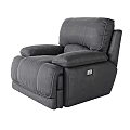 Gray Single Recliner Sofa with Plush Cushions Comfortable Armrests and Control Button 3d model
