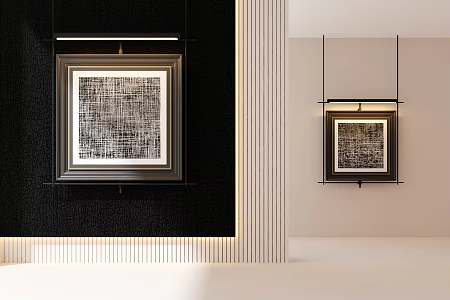 Abstract decorative painting black and white decorative painting now decorative painting cream wind hanging painting antique decorative painting 3d model