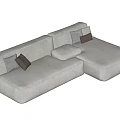 Gray L Shaped Sectional Sofa With Modern Design And Decorative Cushions 3d model