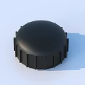 Durable Black Plastic Cap For Household Containers With Grooved Edge Design 3d model