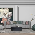 Modern Sofa Coffee Table Combination Simple 3d model