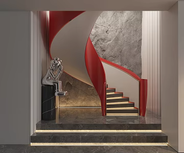 modern revolving staircase 3d model