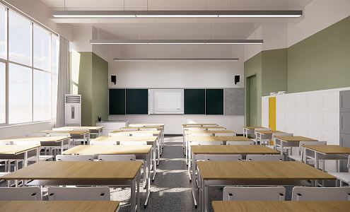 modern classroom 3d model