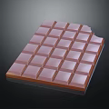Delicious Chocolate Bar With Smooth Surface And Square Pieces On Dark Background 3d model